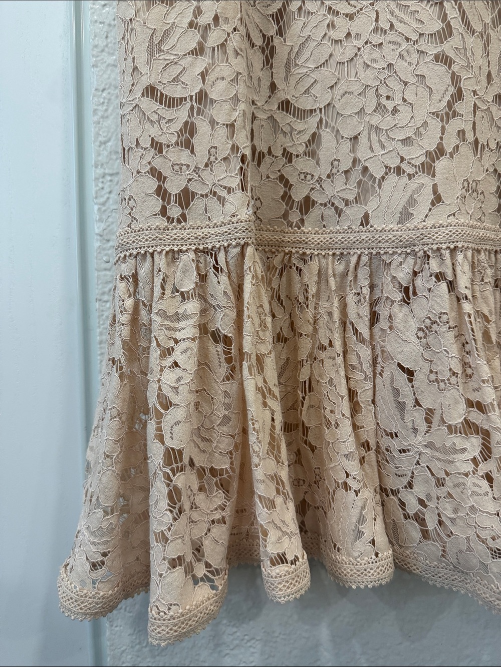 Rachel Parcell Blush Lace Midi Dress with Ruffle Hem - Picture 3 of 3